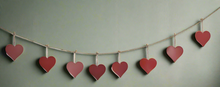 Afbeelding in Gallery-weergave laden, Handmade powder coated hanging red heart garland measuring 150 x 20 x 1cm - Marissa's Garden & Gift