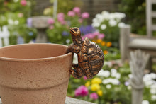 Load image into Gallery viewer, Polyresin pair of bronze coloured turtle pot hangers