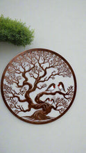 Afbeelding in Gallery-weergave laden, Handmade bronze 60cm wall plaque of coloured family of robins birds Tree of life Wall Plaque, bronze coloured Metal, Garden/indoor Wall Art - Marissa's Garden & Gift