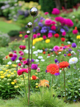 Load image into Gallery viewer, Handmade stainless steel balls rusty poles garden decor,Metal garden decor, metal yard art, outdoor metal decor,metal garden sculpture 138cm - Marissa's Garden & Gift