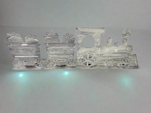Load image into Gallery viewer, Handmade Christmas silver three piece train set measuring 50 x 8 x 16cm - Marissa's Garden & Gift