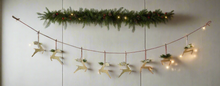 Charger l'image dans la galerie, Handmade powder coated hanging gold reindeer garland measuring 150 x 22x 1cm - Marissa's Garden & Gift