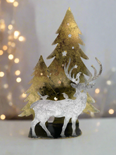 Afbeelding in Gallery-weergave laden, Handmade Christmas trees and reindeer t-light holder 34 x 10 x 45cm - Marissa's Garden & Gift