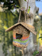 Charger l'image dans la galerie, Handmade house weave rattan birdhouse with roof measuring 17x17x21cm - Marissa's Garden & Gift