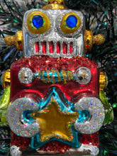 Indlæs billede til gallerivisning Glass Christmas robot Christmas bauble tree hanging decoration/christmas/seasonal/ glass hanging item - Marissa's Garden & Gift