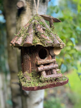 Load image into Gallery viewer, Handmade wooden birdhouse hut with ladder 19x19x23cm - Marissa's Garden & Gift