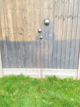 Load image into Gallery viewer, Handmade stainless steel balls rusty poles garden decor,Metal garden decor, metal yard art, outdoor metal decor,metal garden sculpture 138cm - Marissa's Garden & Gift