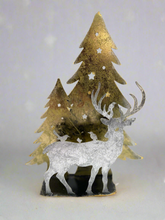 Afbeelding in Gallery-weergave laden, Handmade Christmas trees and reindeer t-light holder 34 x 10 x 45cm - Marissa's Garden & Gift