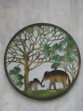 Load image into Gallery viewer, Handmade peeling tree of life elephant father and son wall art indoors/outdoors 60cm - Marissa's Garden & Gift