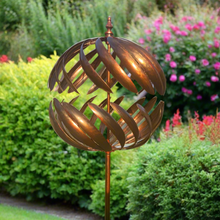 Indlæs billede til gallerivisning Kenwood Burnished Gold Garden Wind Sculpture Spinner - Marissa's Garden & Gift