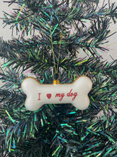 Load image into Gallery viewer, Glass dog bone Christmas bauble tree hanging decoration/christmas/seasonal/ glass hanging item - Marissa's Garden & Gift