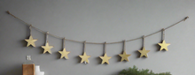 Afbeelding in Gallery-weergave laden, Handmade powder coated hanging gold star garland measuring 150 x 20 x 1cm - Marissa's Garden & Gift
