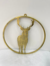 Afbeelding in Gallery-weergave laden, Handmade reindeer gold wall art for indoors/outdoors 30 x 1 x 32cm - Marissa's Garden & Gift
