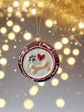 Load image into Gallery viewer, Glass dog bowl Christmas bauble tree hanging decoration/christmas/seasonal/ glass hanging item - Marissa's Garden & Gift