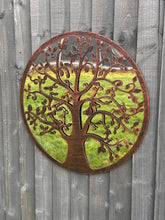 Afbeelding in Gallery-weergave laden, Handmade 60cm bronze with black touch metal Wall Plaque with acrylic mirror, colourful Metal, Garden/indoor Wall Art powder coated steel - Marissa's Garden & Gift