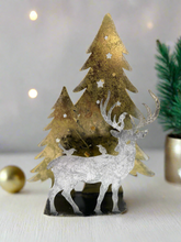 Afbeelding in Gallery-weergave laden, Handmade Christmas trees and reindeer t-light holder 34 x 10 x 45cm - Marissa's Garden & Gift