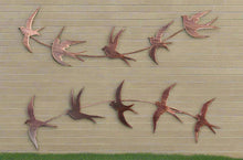 Afbeelding in Gallery-weergave laden, Handmade bronze Metal garden/indoor/outdoor Swallow Wall Art in flight - Marissa's Garden & Gift
