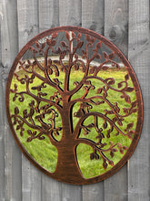 Afbeelding in Gallery-weergave laden, Handmade 60cm bronze with black touch metal Wall Plaque with acrylic mirror, colourful Metal, Garden/indoor Wall Art powder coated steel - Marissa's Garden & Gift