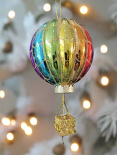 Load image into Gallery viewer, Glass Christmas hot air balloon Christmas bauble tree hanging decoration/christmas/seasonal/ glass hanging item - Marissa's Garden & Gift