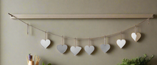 Afbeelding in Gallery-weergave laden, Handmade powder coated hanging silver heart garland measuring 150 x 20 x 1cm - Marissa's Garden & Gift