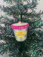 Load image into Gallery viewer, Christmas glass ice cream tub /christmas/seasonal/ glass hanging item - Marissa's Garden & Gift