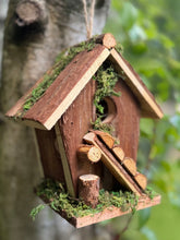 Laden Sie das Bild in den Galerie-Viewer, Handmade wooden birdhouse hut with ladder 18x12x19.5cm - Marissa's Garden & Gift