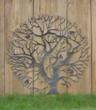 Afbeelding in Gallery-weergave laden, Tree of life silver with a black touch wall art for outdoors and indoors 60cm - Marissa's Garden & Gift