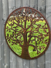 Afbeelding in Gallery-weergave laden, Handmade 60cm bronze with black touch metal Wall Plaque with acrylic mirror, colourful Metal, Garden/indoor Wall Art powder coated steel - Marissa's Garden & Gift