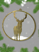 Afbeelding in Gallery-weergave laden, Handmade reindeer gold wall art for indoors/outdoors 30 x 1 x 32cm - Marissa's Garden & Gift