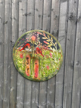 Laden Sie das Bild in den Galerie-Viewer, Handmade rusty 60cm wall plaque acrylic mirror of robin birds Tree Wall Plaque, Rusted coloured Metal, Garden/indoor Wall Art with peeling effect - Marissa's Garden & Gift