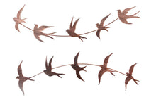 Afbeelding in Gallery-weergave laden, Handmade bronze Metal garden/indoor/outdoor Swallow Wall Art in flight - Marissa's Garden & Gift