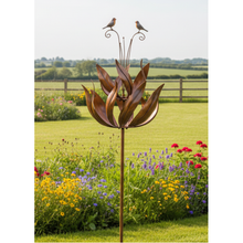 Load image into Gallery viewer, Robins of Sherwood bronze powder coated windsculpture/ windspinner garden ornament - Marissa's Garden & Gift