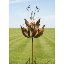 Load image into Gallery viewer, Robins of Sherwood bronze powder coated windsculpture/ windspinner garden ornament - Marissa's Garden & Gift