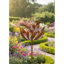 Load image into Gallery viewer, Robins of Sherwood bronze powder coated windsculpture/ windspinner garden ornament - Marissa's Garden & Gift