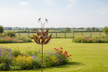Load image into Gallery viewer, Robins of Sherwood bronze powder coated windsculpture/ windspinner garden ornament - Marissa's Garden & Gift