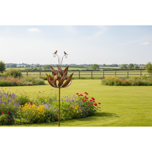 Load image into Gallery viewer, Robins of Sherwood bronze powder coated windsculpture/ windspinner garden ornament - Marissa's Garden & Gift