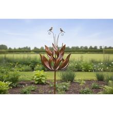Load image into Gallery viewer, Robins of Sherwood bronze powder coated windsculpture/ windspinner garden ornament - Marissa's Garden & Gift