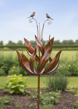 Load image into Gallery viewer, Robins of Sherwood bronze powder coated windsculpture/ windspinner garden ornament - Marissa's Garden & Gift