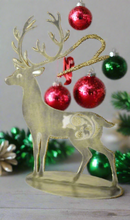 Load image into Gallery viewer, Handmade gold metal powder coated reindeers on stand table decoration measuring 41cm - Marissa's Garden & Gift