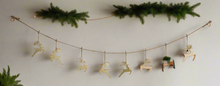 Charger l'image dans la galerie, Handmade powder coated hanging gold reindeer garland measuring 150 x 22x 1cm - Marissa's Garden & Gift