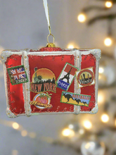 Charger l'image dans la galerie, Glass Christmas travellers suitcase bauble tree hanging decoration/christmas/seasonal/ glass hanging item - Marissa's Garden & Gift