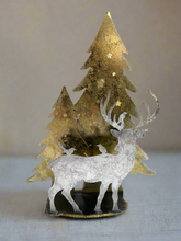 Afbeelding in Gallery-weergave laden, Handmade Christmas trees and reindeer t-light holder 34 x 10 x 45cm - Marissa's Garden & Gift