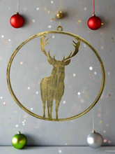 Afbeelding in Gallery-weergave laden, Handmade reindeer gold wall art for indoors/outdoors 30 x 1 x 32cm - Marissa's Garden & Gift