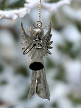 Load image into Gallery viewer, Handmade powder coated Christmas hanging angel with flute measuring 6 x 5 x13cm - Marissa's Garden & Gift