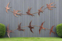 Afbeelding in Gallery-weergave laden, Handmade bronze Metal garden/indoor/outdoor Swallow Wall Art in flight - Marissa's Garden & Gift
