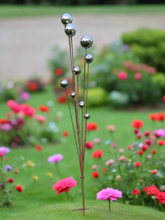 Load image into Gallery viewer, Handmade stainless steel balls rusty poles garden decor,Metal garden decor, metal yard art, outdoor metal decor,metal garden sculpture 199cm - Marissa's Garden & Gift