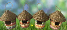 Load image into Gallery viewer, Handmade hut weave rattan birdhouses with roof measuring 15 x 18cm - Marissa's Garden & Gift