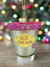 Load image into Gallery viewer, Christmas glass ice cream tub /christmas/seasonal/ glass hanging item - Marissa's Garden & Gift
