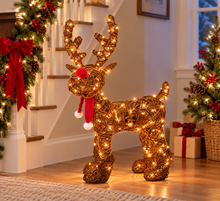 Load image into Gallery viewer, Handmade Christmas indoor/ outdoor reindeer with led lights 45cm