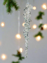 Charger l'image dans la galerie, Handmade christmas tree hanging icicle measuring 4 x 2.5 x 23.5cm 4 pieces - Marissa's Garden & Gift